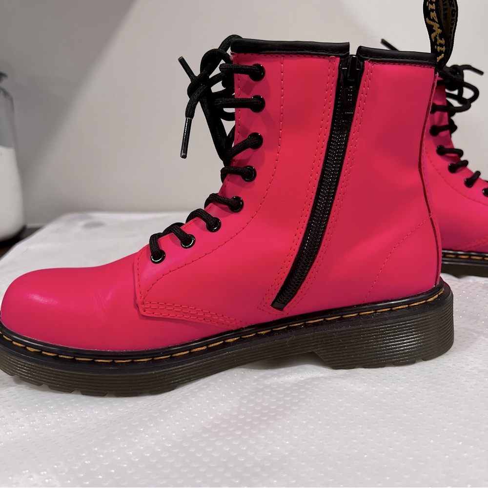 Dr. Martens 1460 J Sz 4 US Clash Pink Smooth Leather Boots - Picture 8 of 14